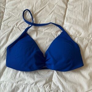 Blue Halter Sports Bra
